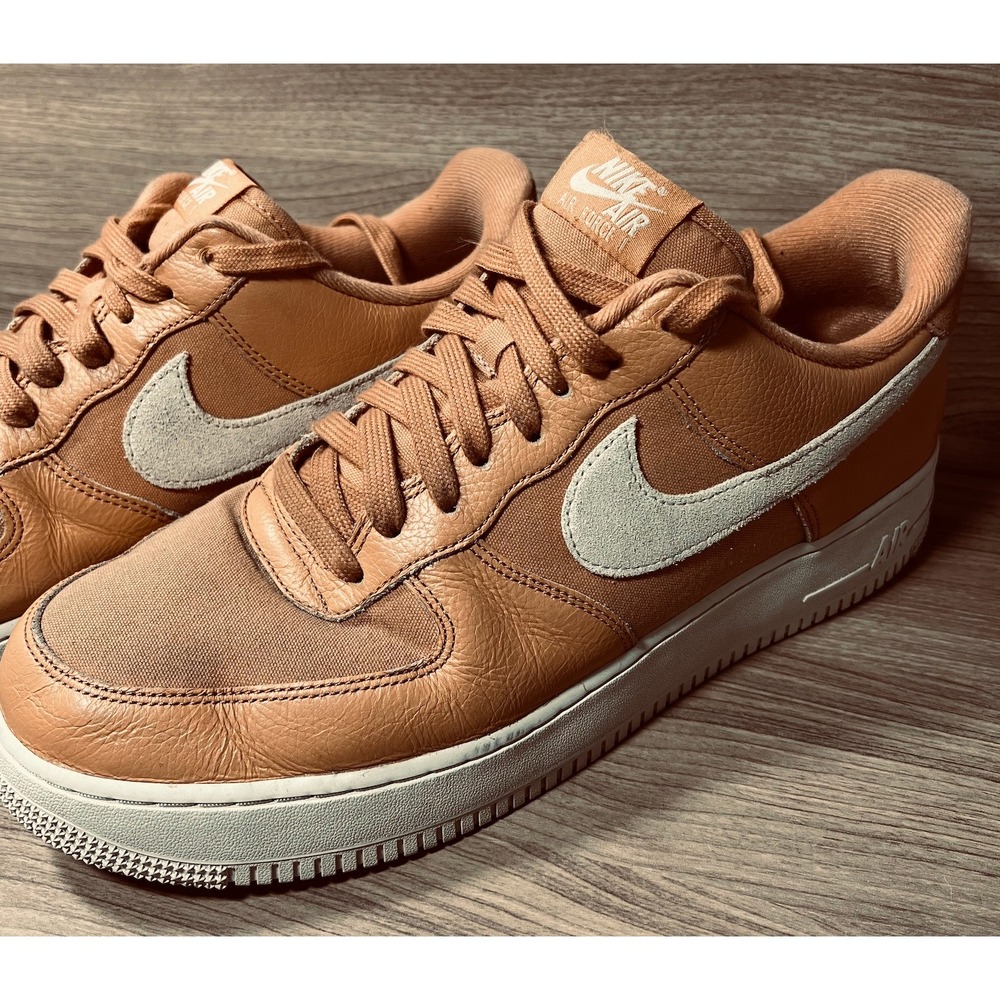 Nike Air Force 1 LX Low Amber Brown Suede Leather Mens Size 12 LX‎